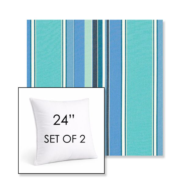 Picture of Dolce Oasis | Set of 2 | Sunbrella 24" Square Outdoor Throw Pillows with Premium Inserts