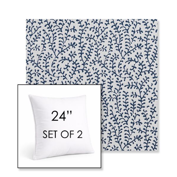 Picture of Eberly Peacock | Set of 2 | Sunbrella 24" Square Outdoor Throw Pillows with Premium Inserts