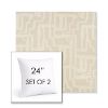 Picture of Escher Alabaster | Set of 2 | Sunbrella 24" Square Outdoor Throw Pillows with Premium Inserts