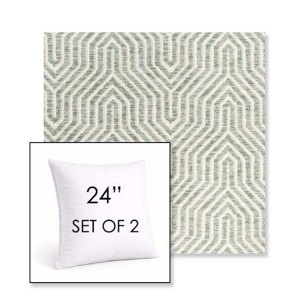 Picture of Etna Juniper | Set of 2 | Sunbrella 24" Square Outdoor Throw Pillows with Premium Inserts