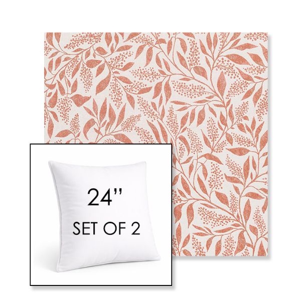 Picture of Exquisite Guava | Set of 2 | Sunbrella 24" Square Outdoor Throw Pillows with Premium Inserts