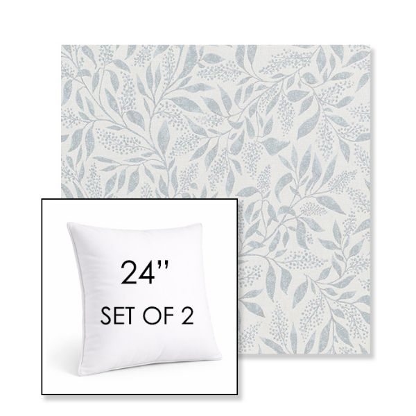 Picture of Exquisite Mist | Set of 2 | Sunbrella 24" Square Outdoor Throw Pillows with Premium Inserts
