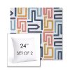 Picture of Labyrinth Fiesta | Set of 2 | Sunbrella 24" Square Outdoor Throw Pillows with Premium Inserts