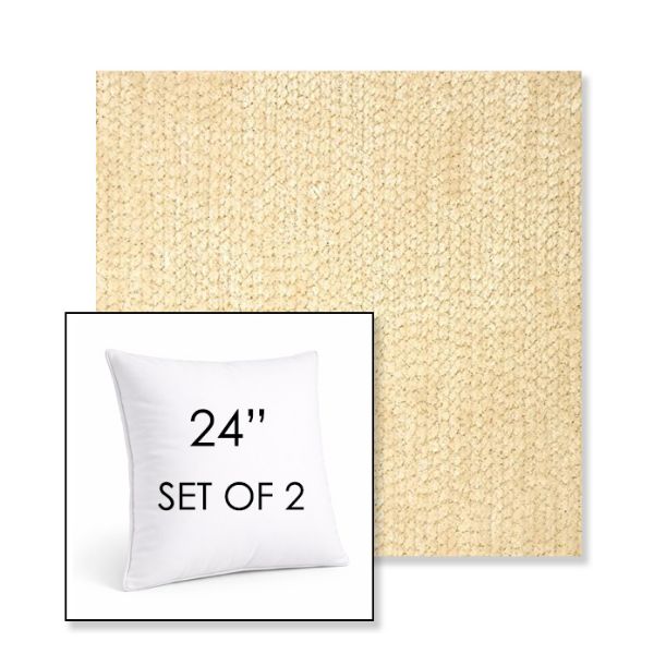 Picture of Margo Parchment | Set of 2 | Sunbrella 24" Square Outdoor Throw Pillows with Premium Inserts