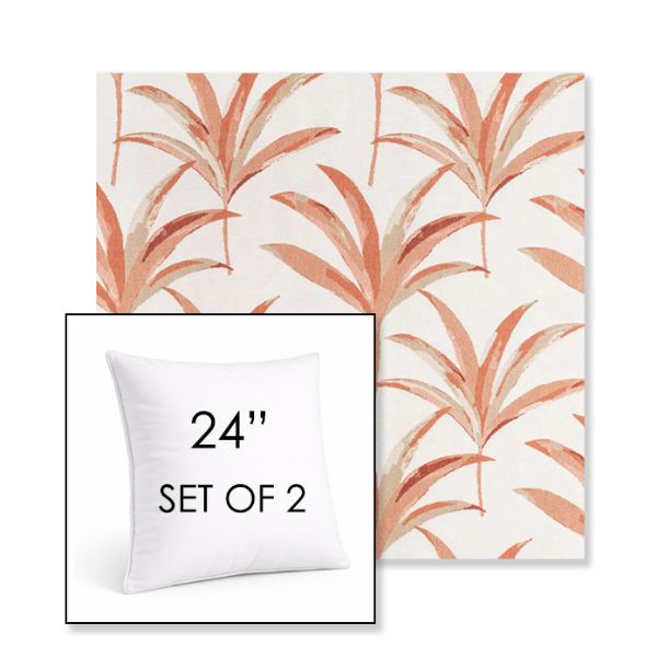 Picture of Martinique Mango | Set of 2 | Sunbrella 24" Square Outdoor Throw Pillows with Premium Inserts