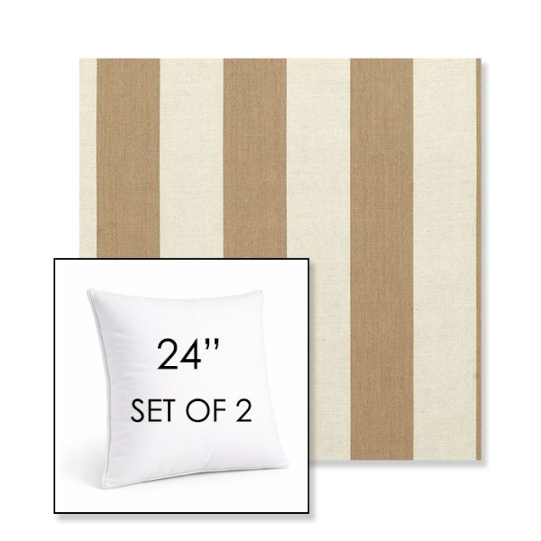 Picture of Maxim Heather Beige | Set of 2 | Sunbrella 24" Square Outdoor Throw Pillows with Premium Inserts