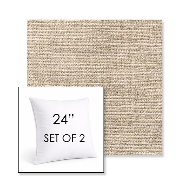 Picture of Momento Parchment | Set of 2 | Sunbrella 24" Square Outdoor Throw Pillows with Premium Inserts