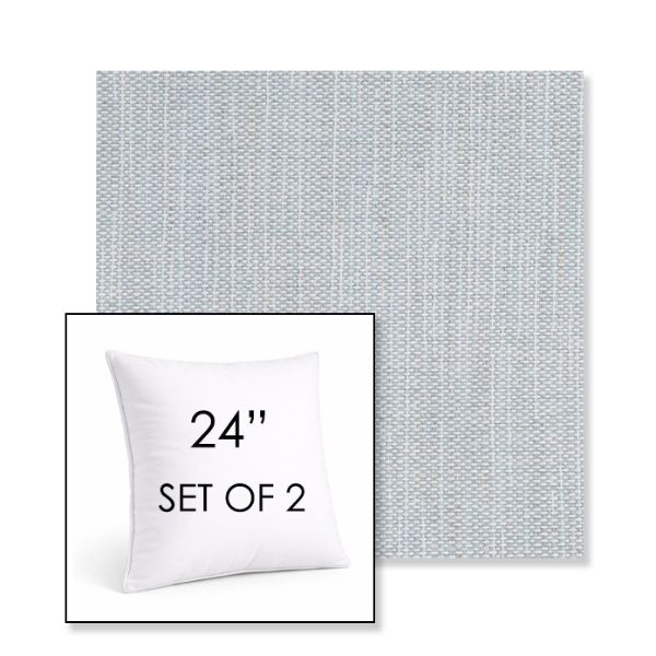 Picture of Nova Chambray | Set of 2 | Sunbrella 24" Square Outdoor Throw Pillows with Premium Inserts