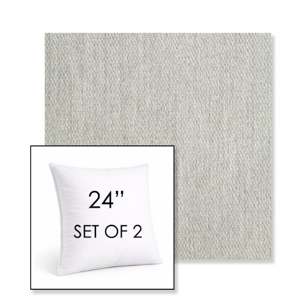 Picture of Pique Gravel | Set of 2 | Sunbrella 24" Square Outdoor Throw Pillows with Premium Inserts