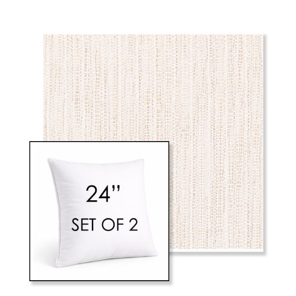 Picture of Poros Eggshell | Set of 2 | Sunbrella 24" Square Outdoor Throw Pillows with Premium Inserts
