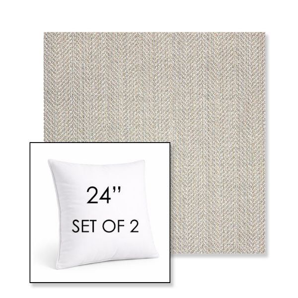 Picture of Posh Pebble | Set of 2 | Sunbrella 24" Square Outdoor Throw Pillows with Premium Inserts