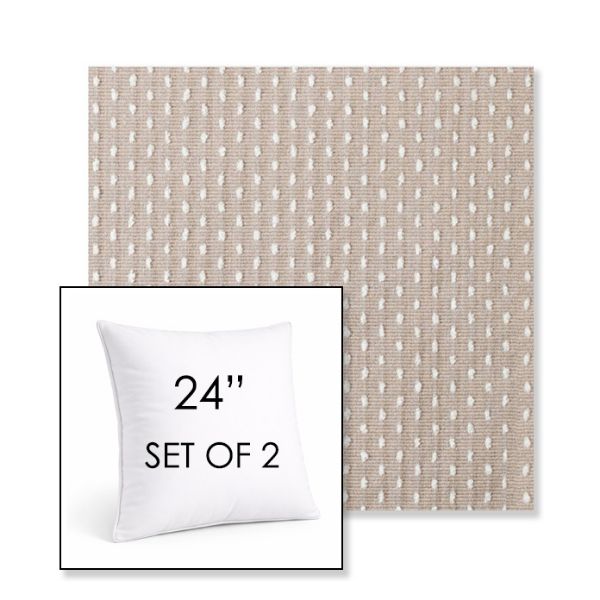 Picture of Royale Silk | Set of 2 | Sunbrella 24" Square Outdoor Throw Pillows with Premium Inserts
