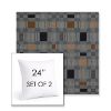 Picture of Rubix Vintage Denim | Set of 2 | Sunbrella 24" Square Outdoor Throw Pillows with Premium Inserts