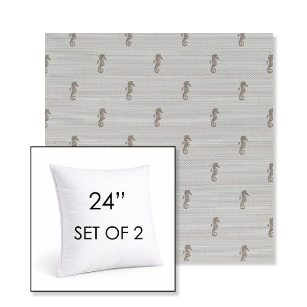 Picture of Schooner Plank | Set of 2 | Sunbrella 24" Square Outdoor Throw Pillows with Premium Inserts