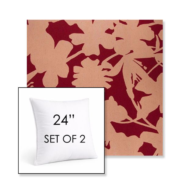 Picture of Sonny Cherry Pop | Set of 2 | Sunbrella 24" Square Outdoor Throw Pillows with Premium Inserts
