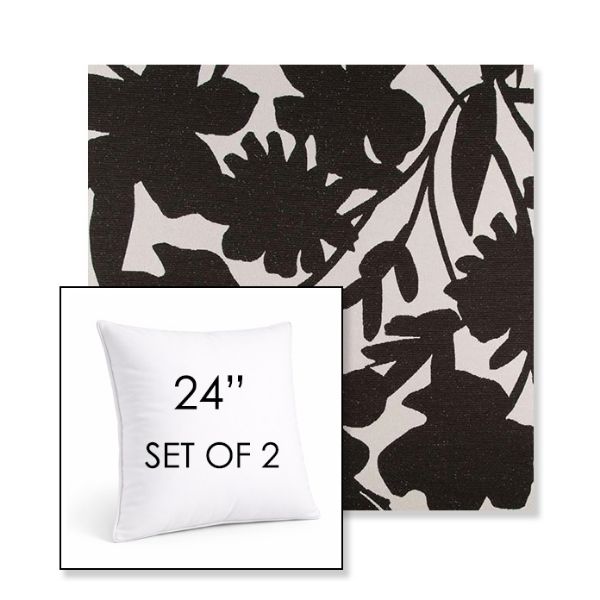 Picture of Sonny Flower Power | Set of 2 | Sunbrella 24" Square Outdoor Throw Pillows with Premium Inserts