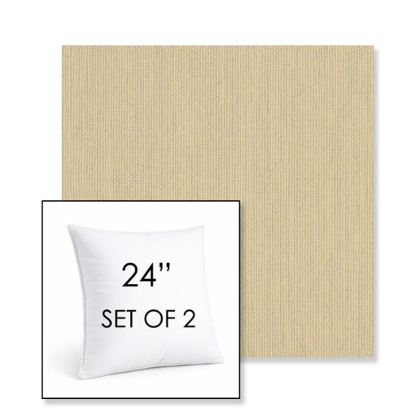 Picture of Spectrum Sand | Set of 2 | Sunbrella 24" Square Outdoor Throw Pillows with Premium Inserts