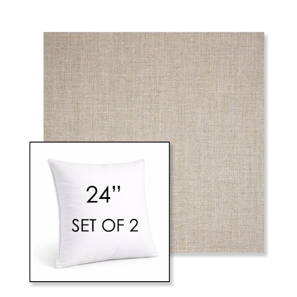 Picture of Switch Flax | Set of 2 | Sunbrella 24" Square Outdoor Throw Pillows with Premium Inserts