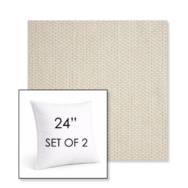 Picture of Tailored Snow | Set of 2 | Sunbrella 24" Square Outdoor Throw Pillows with Premium Inserts