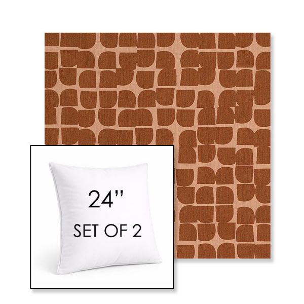 Picture of Toggle Terra Rosa | Set of 2 | Sunbrella 24" Square Outdoor Throw Pillows with Premium Inserts
