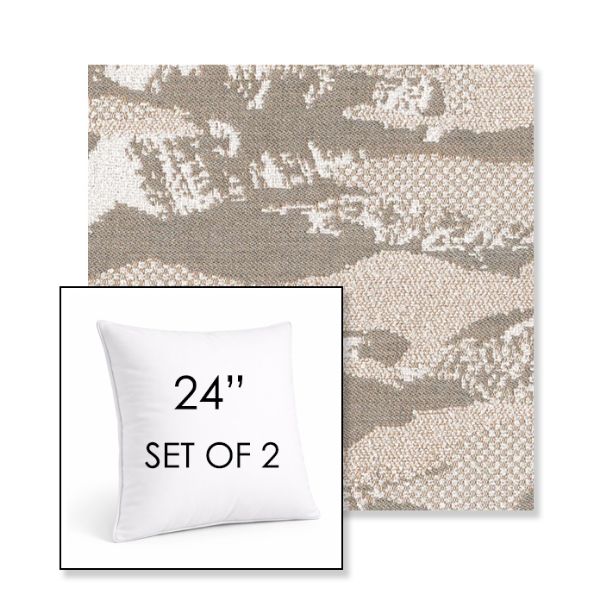 Picture of Yama Fuji | Set of 2 | Sunbrella 24" Square Outdoor Throw Pillows with Premium Inserts