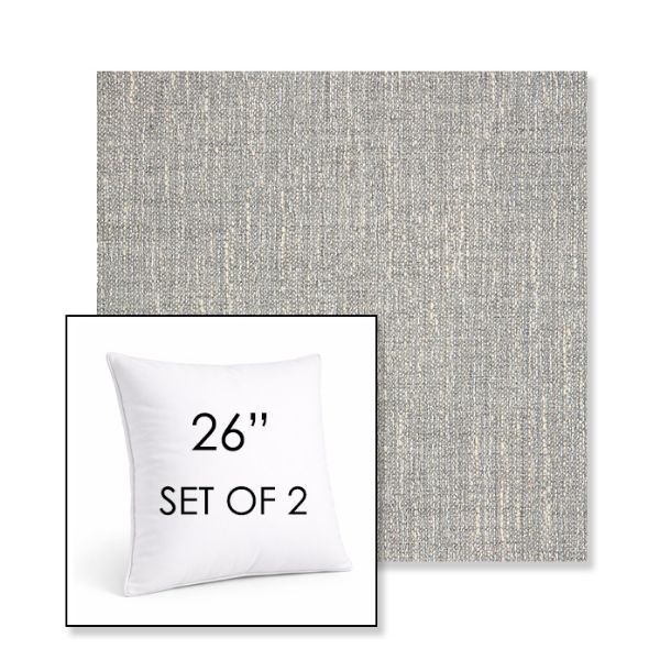 Picture of Adena Pebble | Set of 2 | Sunbrella 26" Square Outdoor Throw Pillows with Premium Inserts