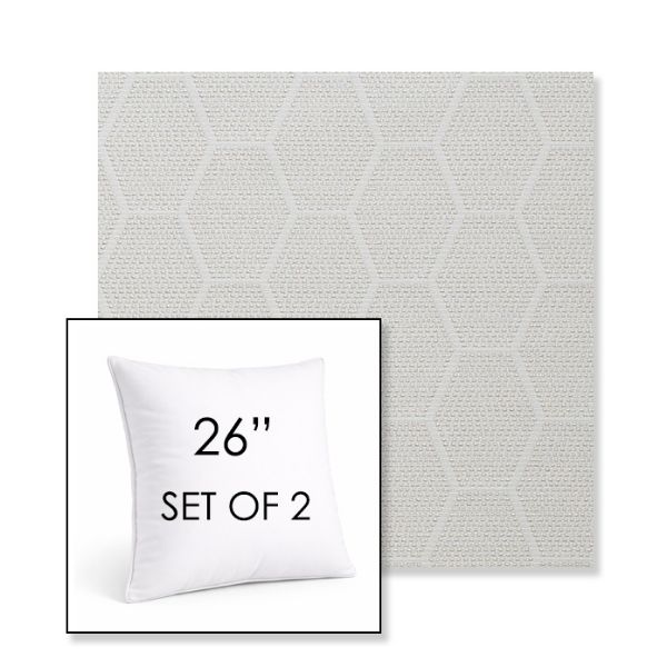 Picture of Amalfi Sand | Set of 2 | Sunbrella 26" Square Outdoor Throw Pillows with Premium Inserts