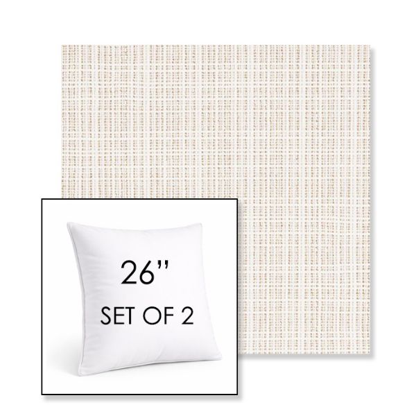 Picture of Benson Sand | Set of 2 | Sunbrella 26" Square Outdoor Throw Pillows with Premium Inserts