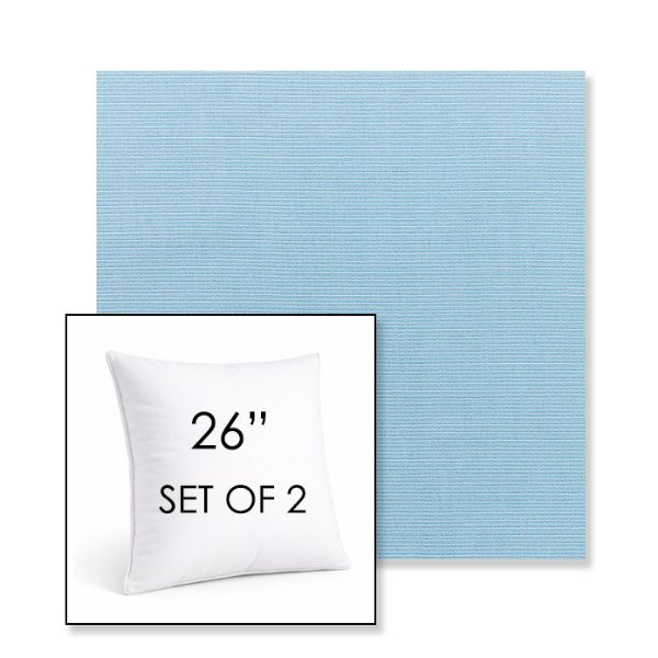 Picture of Canvas Air Blue | Set of 2 | Sunbrella 26" Square Outdoor Throw Pillows with Premium Inserts