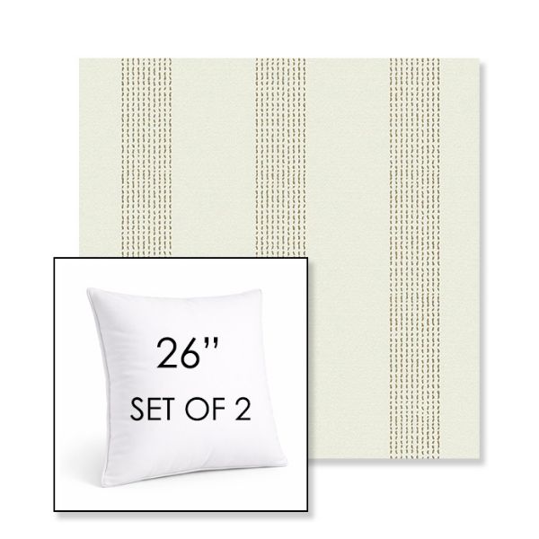 Picture of Caper Linen | Set of 2 | Sunbrella 26" Square Outdoor Throw Pillows with Premium Inserts