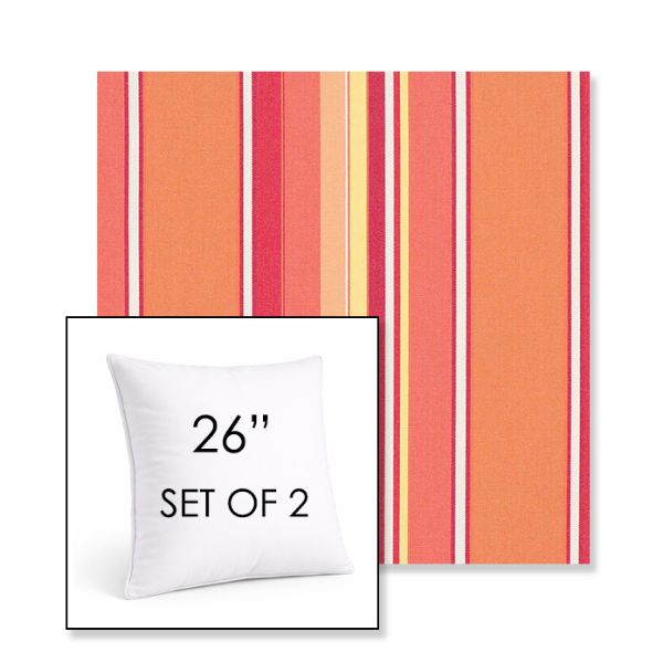 Picture of Dolce Mango | Set of 2 | Sunbrella 26" Square Outdoor Throw Pillows with Premium Inserts