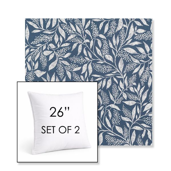 Picture of Exquisite Indigo | Set of 2 | Sunbrella 26" Square Outdoor Throw Pillows with Premium Inserts