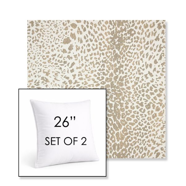 Picture of Instinct Dune | Set of 2 | Sunbrella 26" Square Outdoor Throw Pillows with Premium Inserts