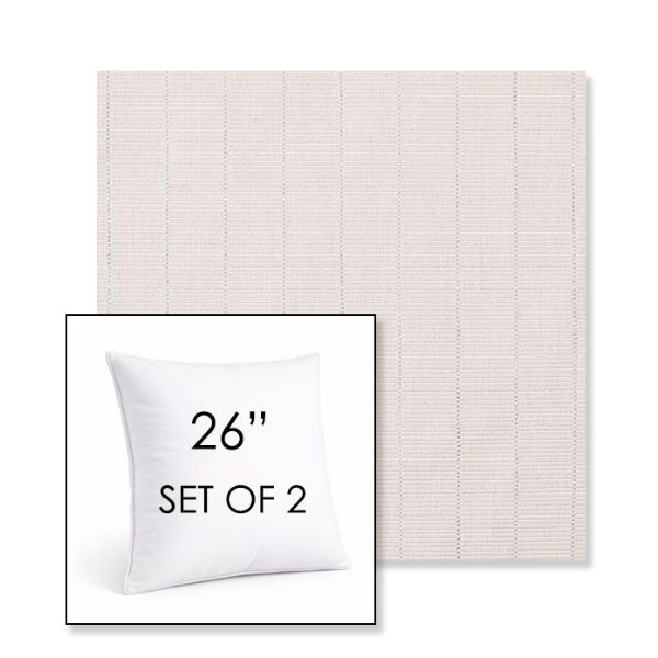 Picture of Kaia Linen | Set of 2 | Sunbrella 26" Square Outdoor Throw Pillows with Premium Inserts
