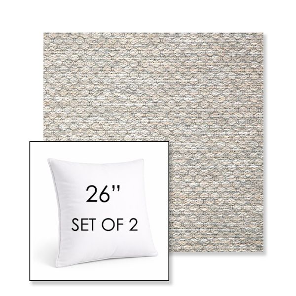 Picture of Litchfield Fog | Set of 2 | Sunbrella 26" Square Outdoor Throw Pillows with Premium Inserts
