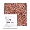 Picture of Martha Floral Rose Vine | Set of 2 | Sunbrella 26" Square Outdoor Throw Pillows with Premium Inserts