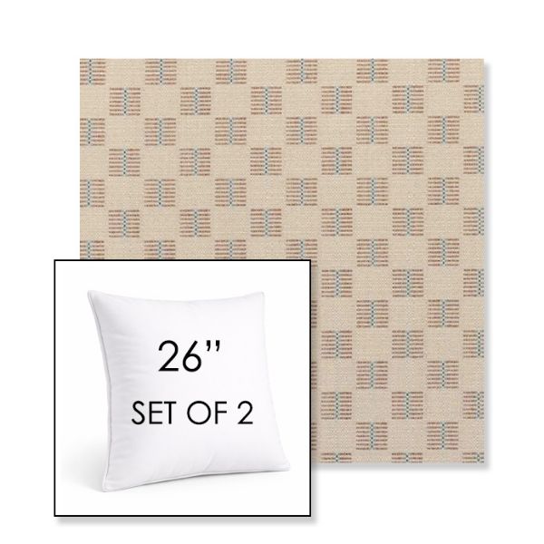 Picture of Mend Terracotta | Set of 2 | Sunbrella 26" Square Outdoor Throw Pillows with Premium Inserts