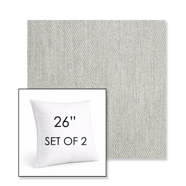 Picture of Pique Gravel | Set of 2 | Sunbrella 26" Square Outdoor Throw Pillows with Premium Inserts