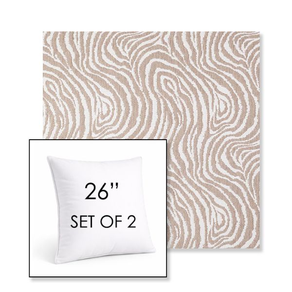 Picture of Rapids Camel | Set of 2 | Sunbrella 26" Square Outdoor Throw Pillows with Premium Inserts