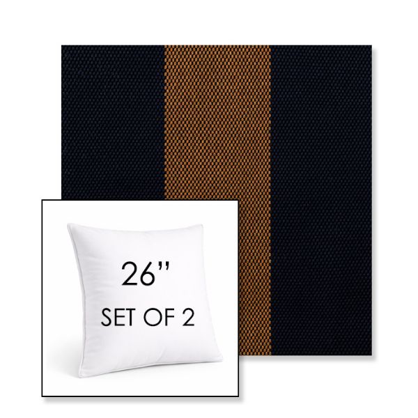 Picture of Rothko Bourbon Blue | Set of 2 | Sunbrella 26" Square Outdoor Throw Pillows with Premium Inserts