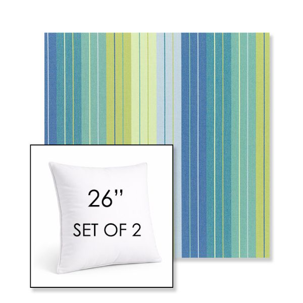 Picture of Seville Seaside | Set of 2 | Sunbrella 26" Square Outdoor Throw Pillows with Premium Inserts