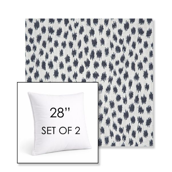 Picture of Agra Indigo | Set of 2 | Sunbrella 28" Square Outdoor Throw Pillows with Premium Inserts