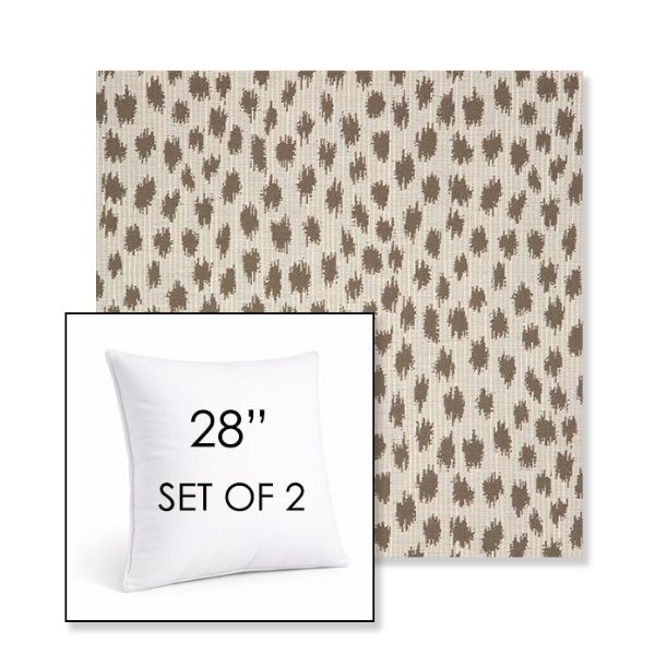 Picture of Agra Pebble | Set of 2 | Sunbrella 28" Square Outdoor Throw Pillows with Premium Inserts