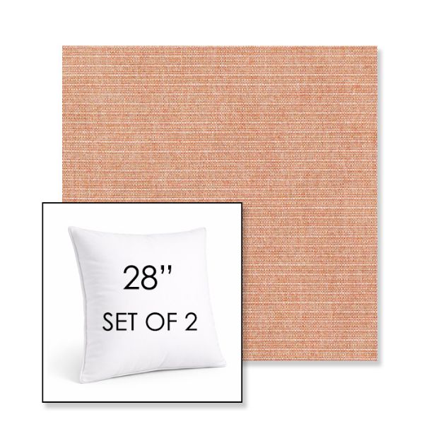 Picture of Ambrose Terracotta | Set of 2 | Sunbrella 28" Square Outdoor Throw Pillows with Premium Inserts