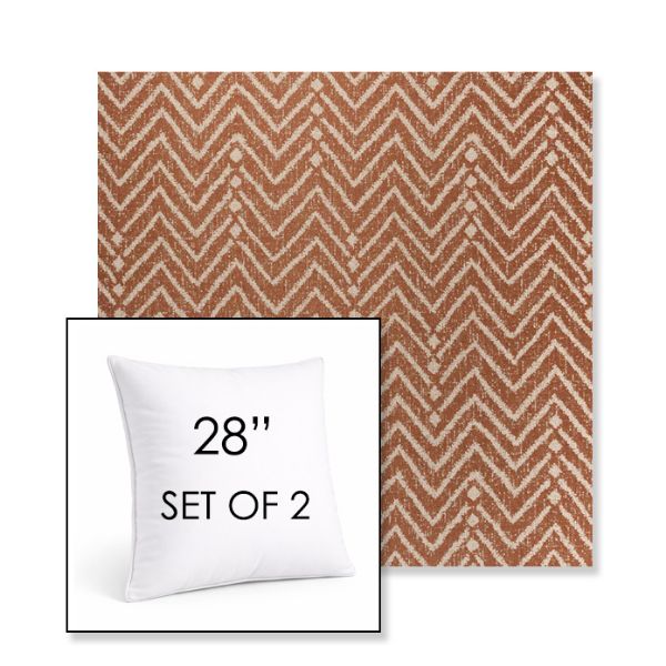 Picture of Argo Clay | Set of 2 | Sunbrella 28" Square Outdoor Throw Pillows with Premium Inserts
