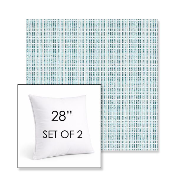 Picture of Benson Lagoon | Set of 2 | Sunbrella 28" Square Outdoor Throw Pillows with Premium Inserts