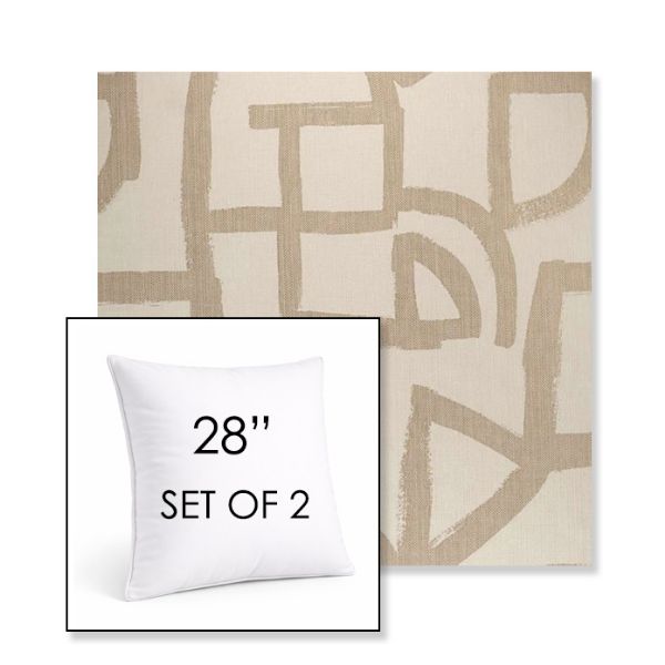 Picture of Brushstroke Stucco | Set of 2 | Sunbrella 28" Square Outdoor Throw Pillows with Premium Inserts