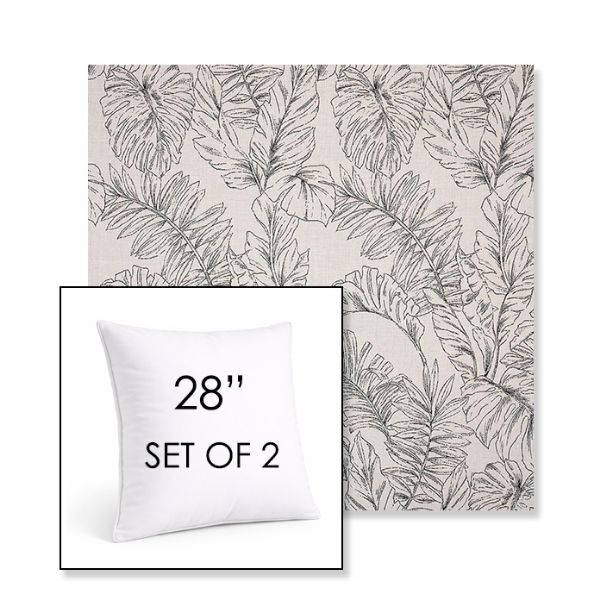 Picture of Calm Graphite | Set of 2 | Sunbrella 28" Square Outdoor Throw Pillows with Premium Inserts