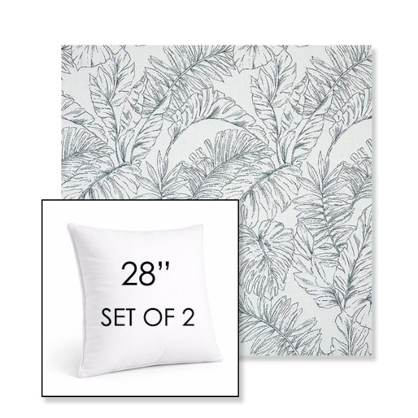 Picture of Calm Laurel | Set of 2 | Sunbrella 28" Square Outdoor Throw Pillows with Premium Inserts
