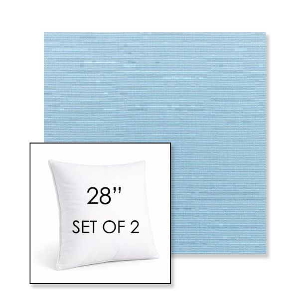 Picture of Canvas Air Blue | Set of 2 | Sunbrella 28" Square Outdoor Throw Pillows with Premium Inserts